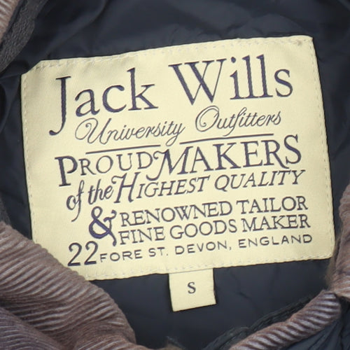 Jack Wills Womens Black Quilted Hooded Jacket Size S Regular