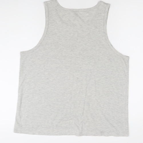 Mix Womens Grey Tank Top Medium Scoop Neck Graphic Summer Casual