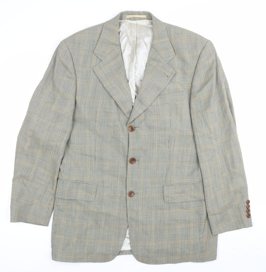 Hugo Boss Men's Checked Wool Blazer Jacket Size 48 38R