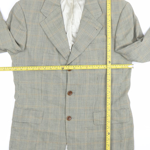 Hugo Boss Men's Checked Wool Blazer Jacket Size 48 38R