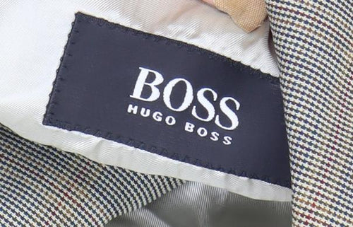 Hugo Boss Men's Checked Wool Blazer Jacket Size 48 38R