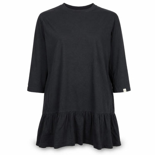 John Lewis Women Black Cotton 3/4 Sleeve T-Shirt Dress L
