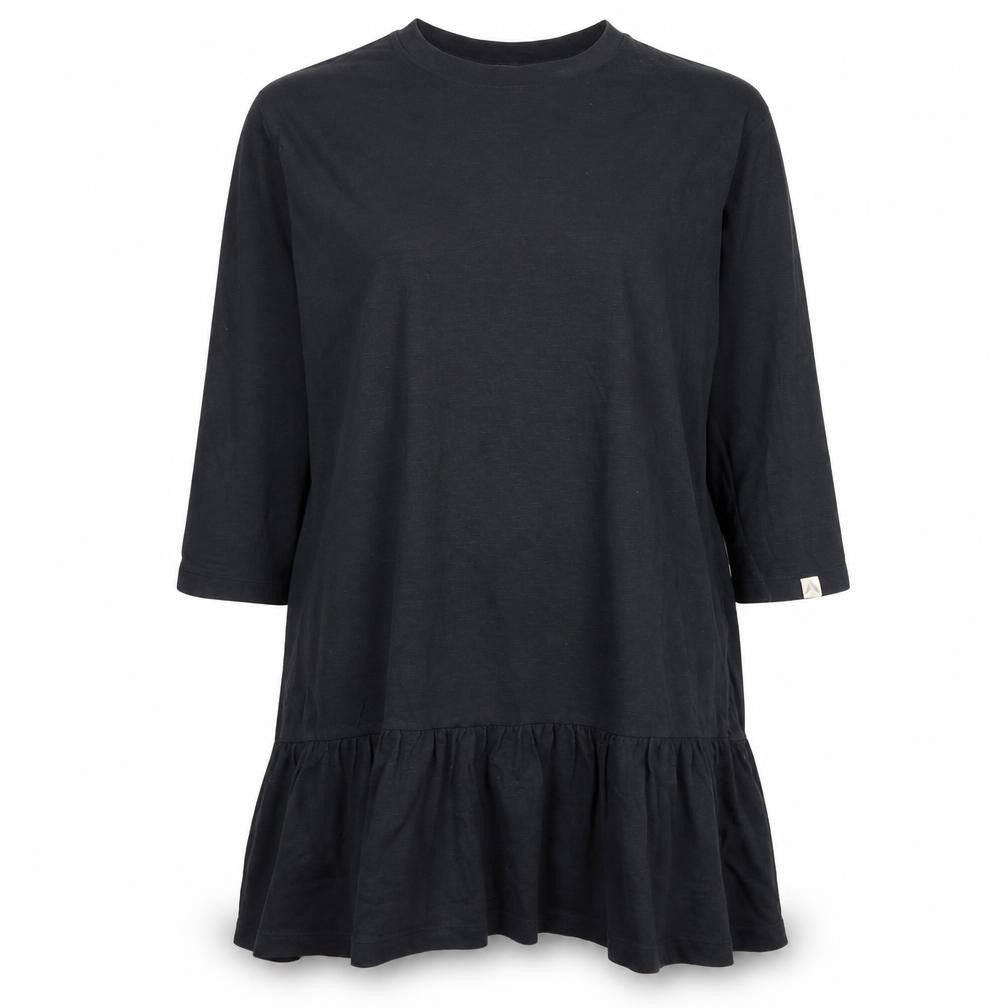 John Lewis Women Black Cotton 3/4 Sleeve T-Shirt Dress L