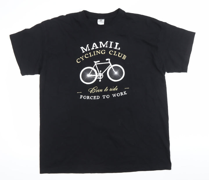 BC Collection Men's Black 2XL Cycling Club Graphic T-Shirt