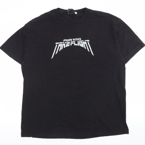 Tenth Men's Black XL Graphic Print Cotton T-Shirt