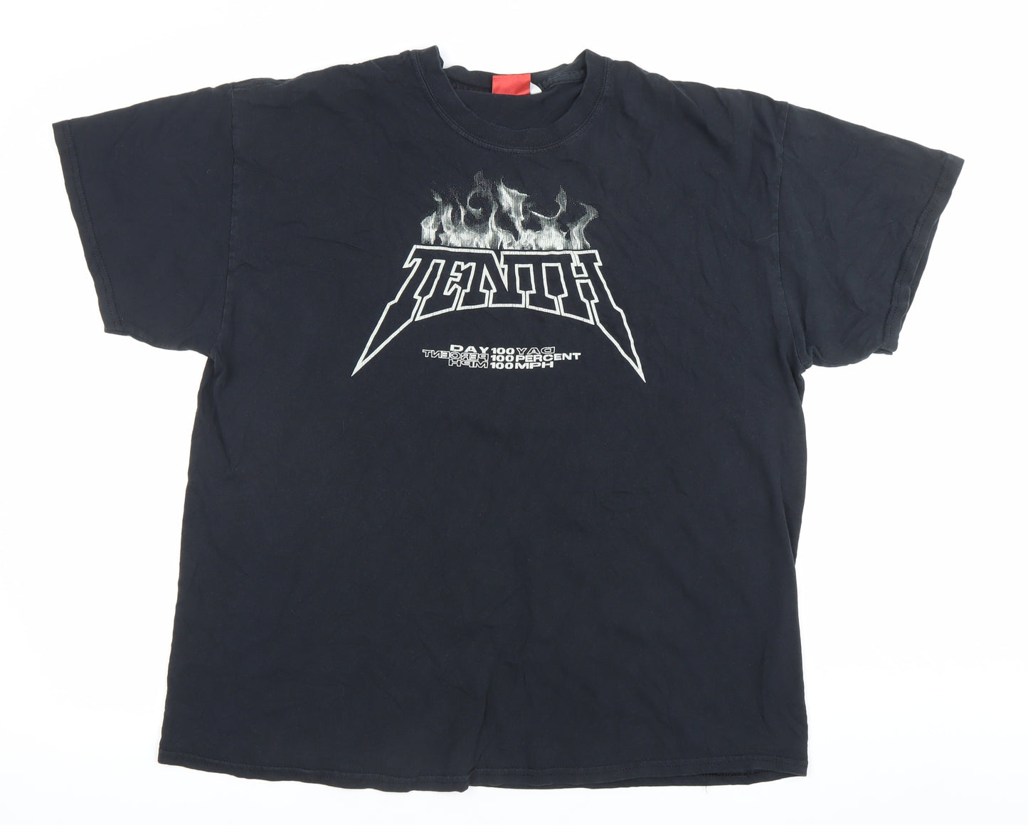 Honet Mens Black XL Rock Graphic T-Shirt Crew Neck 90s Vintage
