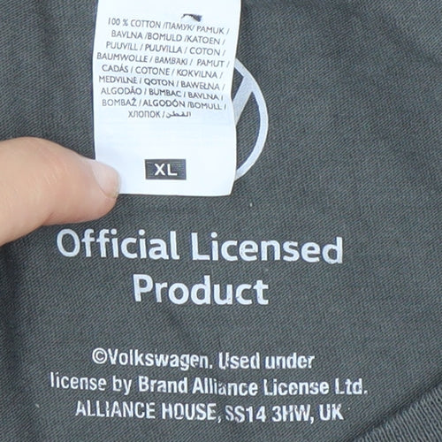 Volkswagen Mens Grey XL Graphic Print Classic Car T-Shirt
