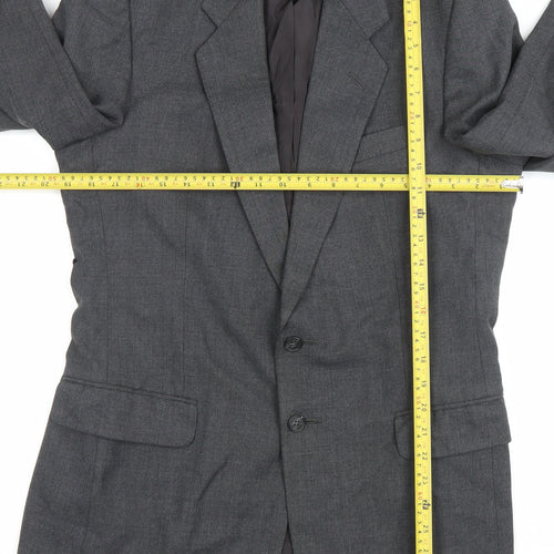 Marks and Spencer St Michael Men’s Grey Wool Blend Blazer Jacket 38 Long