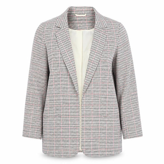 Front view of Peacocks women’s multicoloured checked blazer jacket, size UK 10
