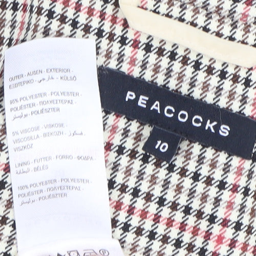 Peacocks Womens Multicoloured Checked Blazer Jacket Size 10