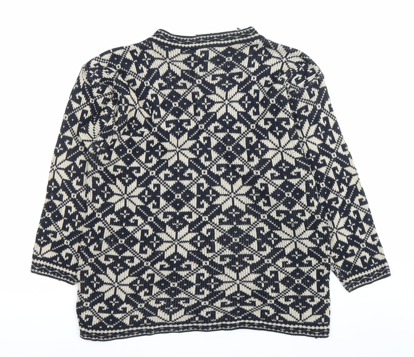 C&A Girls Black White Fair Isle Pullover Jumper 11-12 Years