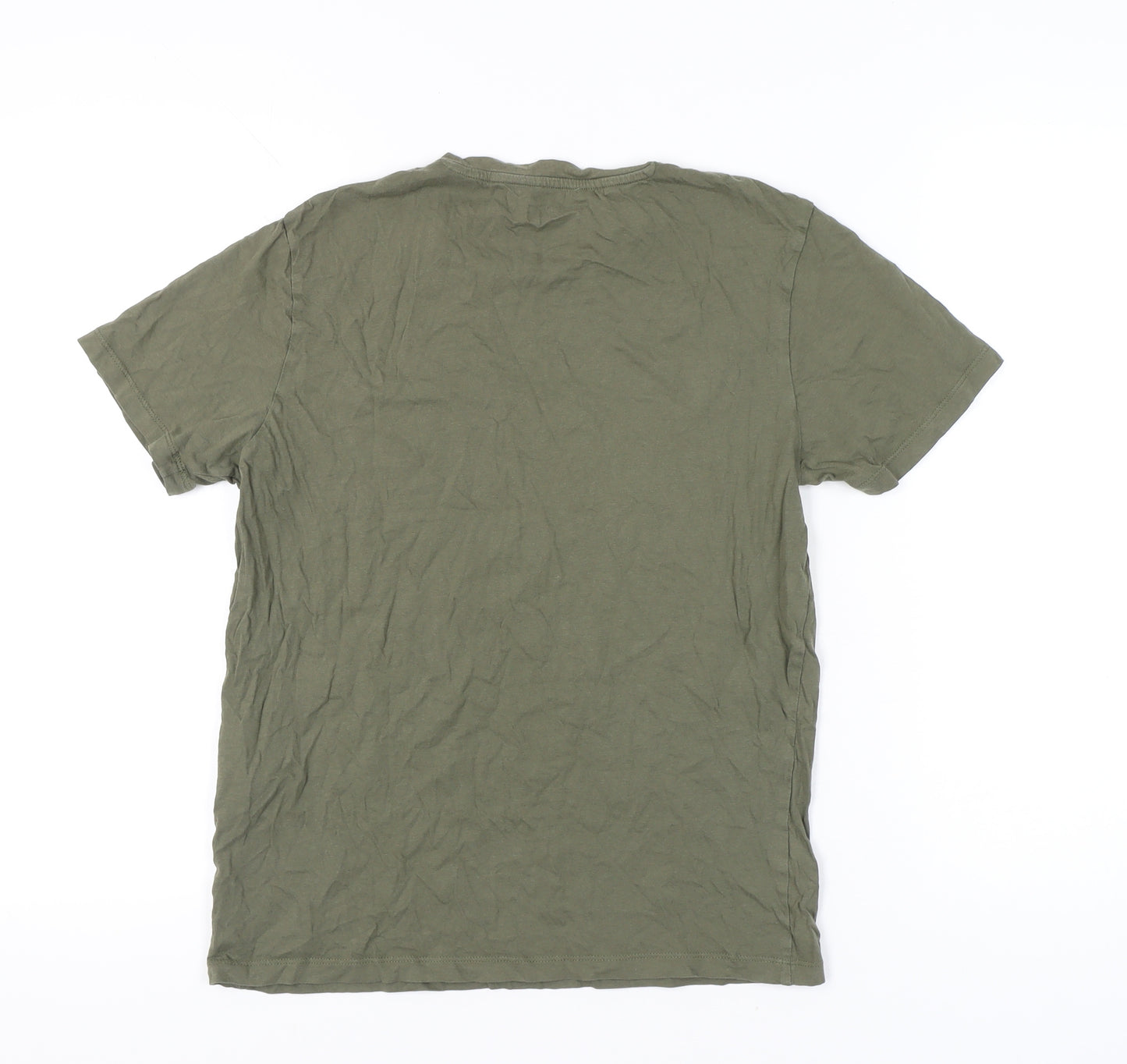 Jack & Jones Men’s Green Small Regular Fit Cotton Crew Neck T-Shirt