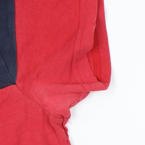 Weekend Offender Mens Medium Red Blue Colourblock Cotton T-Shirt