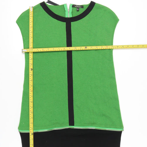 Kovo Maxazria Women’s Green Black Colourblock Shift Dress L