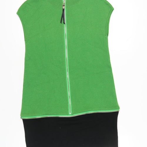 Kovo Maxazria Women’s Green Black Colourblock Shift Dress L