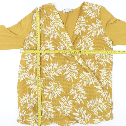 Marks and Spencer Per Una Women’s Yellow Floral Wrap Blouse UK 12