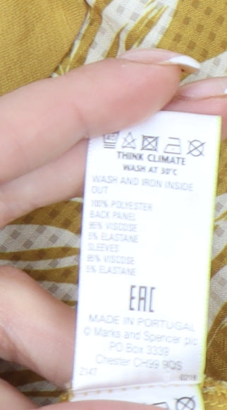 Marks and Spencer Per Una Women’s Yellow Floral Wrap Blouse UK 12