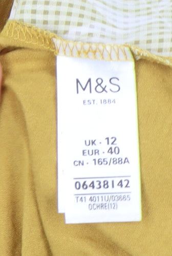 Marks and Spencer Per Una Women’s Yellow Floral Wrap Blouse UK 12