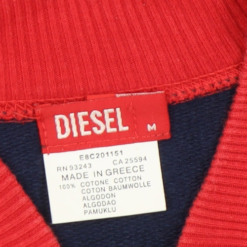 Diesel Boys Blue Full Zip Sweatshirt Jacket M Cotton Embroidered Logo
