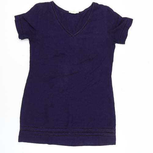 Next Women’s Purple T-Shirt Dress Size 12-14 Viscose Cotton Linen