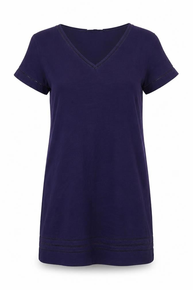 Next Women’s Purple T-Shirt Dress Size 12-14 Viscose Cotton Linen
