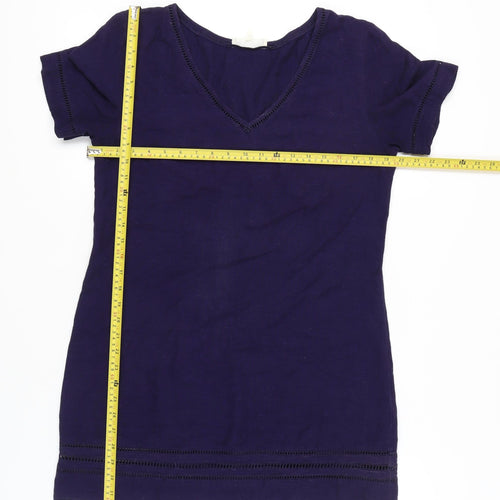 Next Women’s Purple T-Shirt Dress Size 12-14 Viscose Cotton Linen