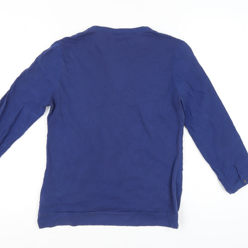 Massimo Dutti Women’s Blue Viscose Tunic Blouse Size M Long Sleeve