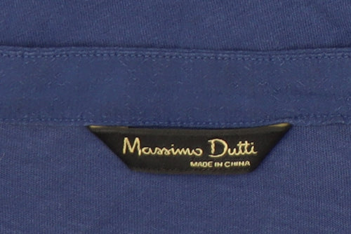 Massimo Dutti Women’s Blue Viscose Tunic Blouse Size M Long Sleeve