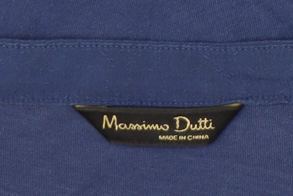 Massimo Dutti Women’s Blue Viscose Tunic Blouse Size M Long Sleeve