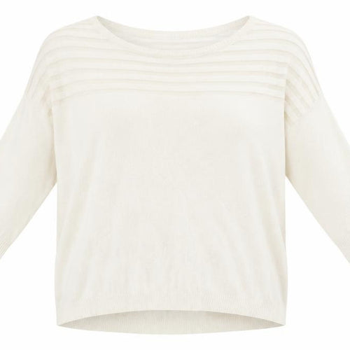 Very Women’s Ivory Scoop Neck Pullover Jumper Size 8 Knit 3/4 Sleeve