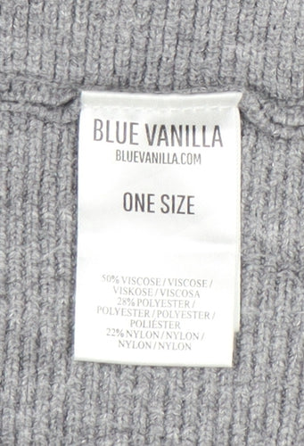 Blue Vanilla Womens Grey Roll Neck Jumper One Size Relaxed Fit