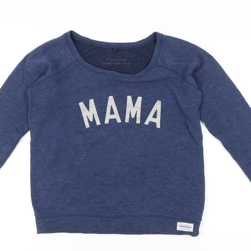 Selfish Mother Women’s Blue Pullover Sweatshirt Medium MAMA Print