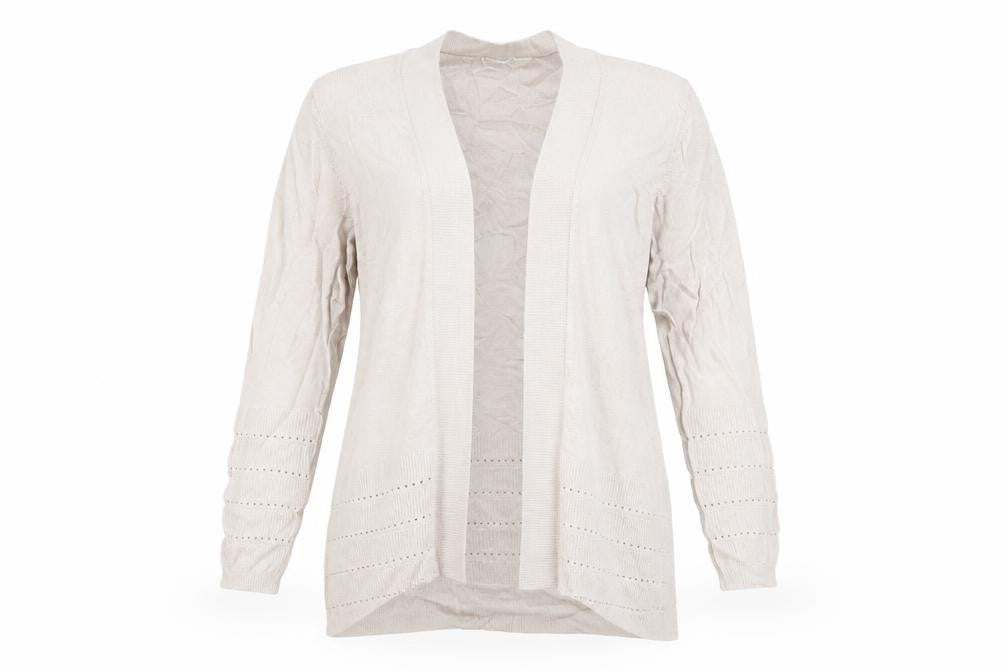 Marks and Spencer Women’s Beige Cardigan L Knit Open Front Pockets