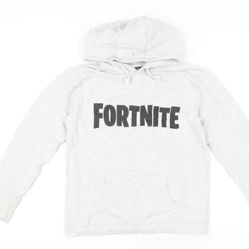 Fortnite Boys Grey Pullover Hoodie 9-10 Years Long Sleeve Graphic Print