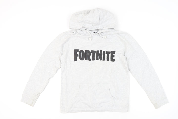 Fortnite Boys Grey Pullover Hoodie 9-10 Years Long Sleeve Graphic Print