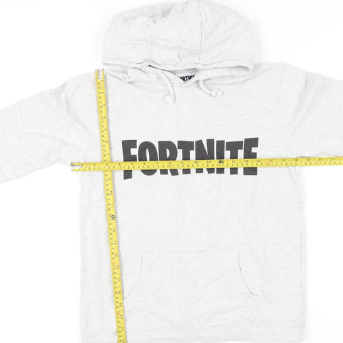 Fortnite Boys Grey Pullover Hoodie 9-10 Years Long Sleeve Graphic Print