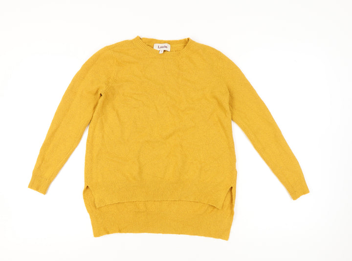 Louche Womens Yellow Jumper Size 10 Small Crew Neck Pullover Knit