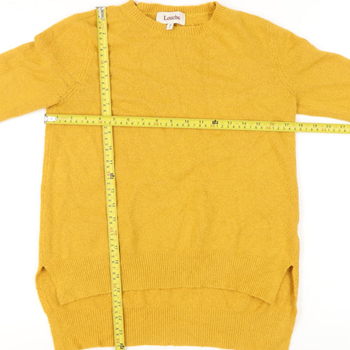 Louche Womens Yellow Jumper Size 10 Small Crew Neck Pullover Knit