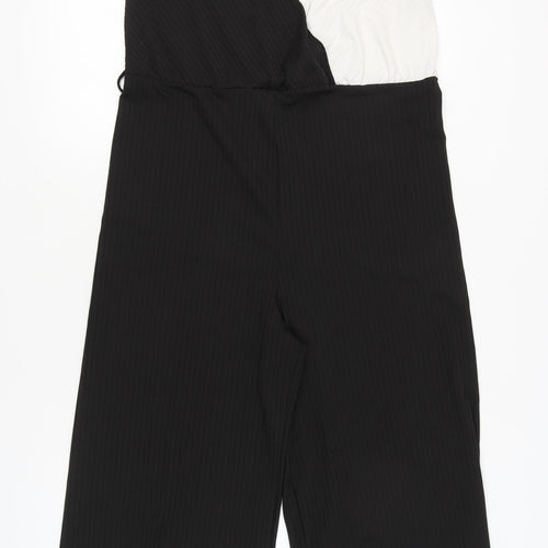 New Look Womens Black White One Shoulder Jumpsuit Size 14