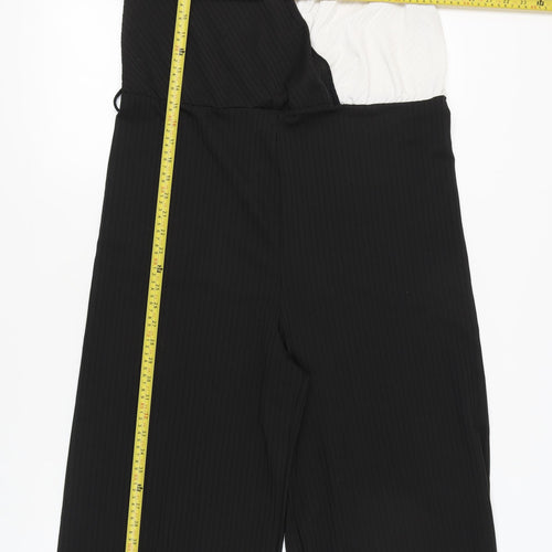 New Look Womens Black White One Shoulder Jumpsuit Size 14
