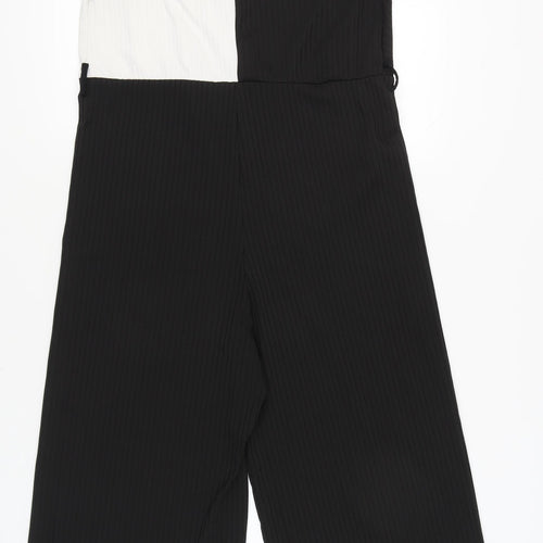 New Look Womens Black White One Shoulder Jumpsuit Size 14