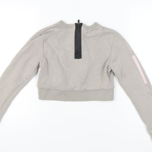 Sonneti Girls Grey Logo Pullover Sweatshirt 12-13Y Crew Neck Long Sleeve