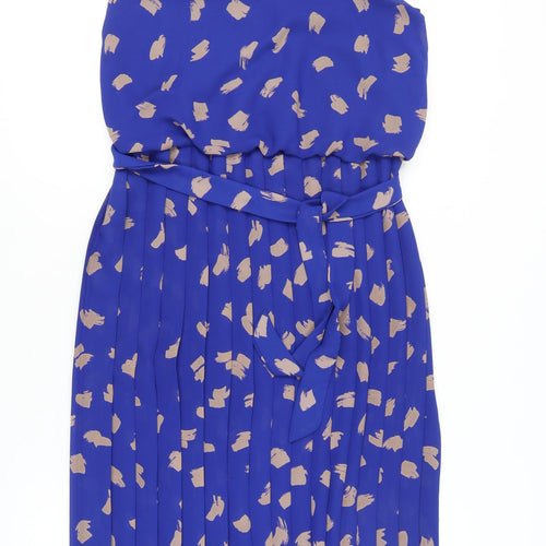 Richards Womens Blue Size 12 Fit & Flare Knee Length Sleeveless Dress