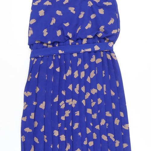 Richards Womens Blue Size 12 Fit & Flare Knee Length Sleeveless Dress