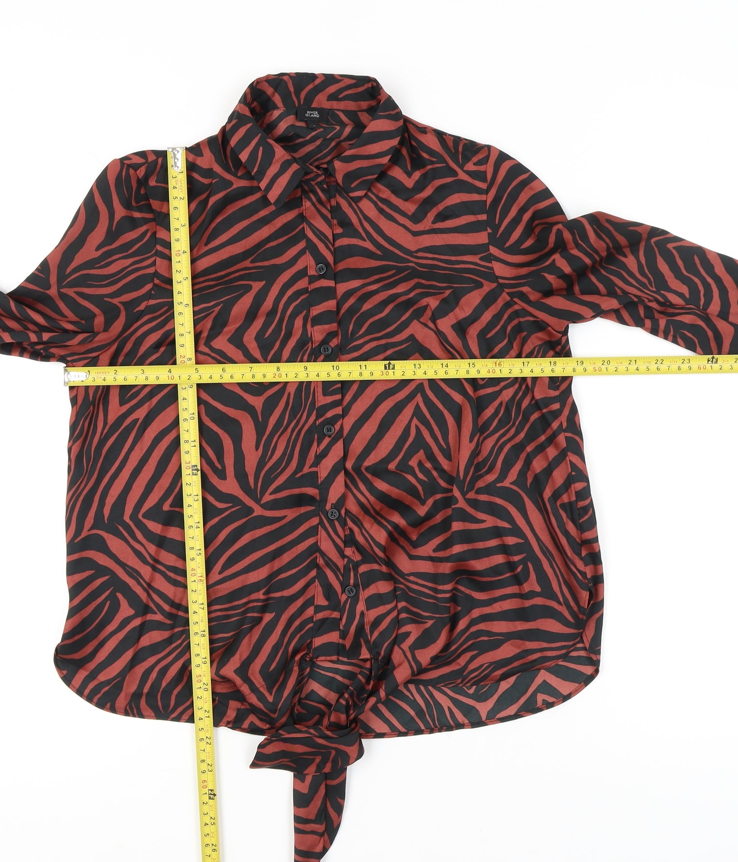 River Island Womens Multicoloured Animal Print Button-Up Shirt Size 8
