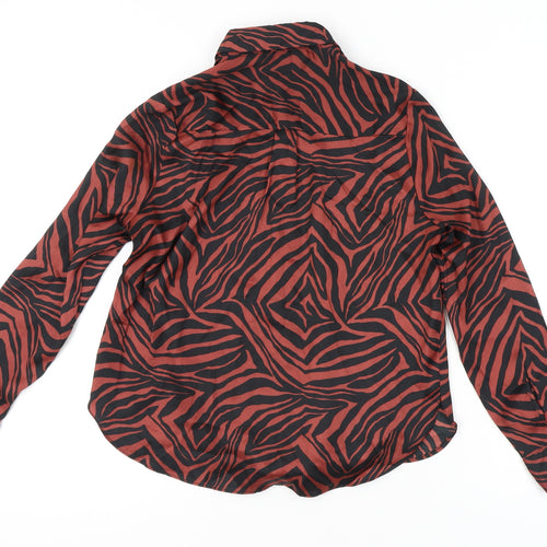 River Island Womens Multicoloured Animal Print Button-Up Shirt Size 8