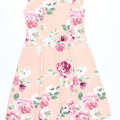 Ronni Nicole Womens Pink Floral Fit & Flare Dress Size 10