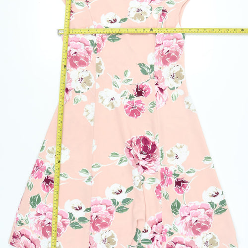 Ronni Nicole Womens Pink Floral Fit & Flare Dress Size 10