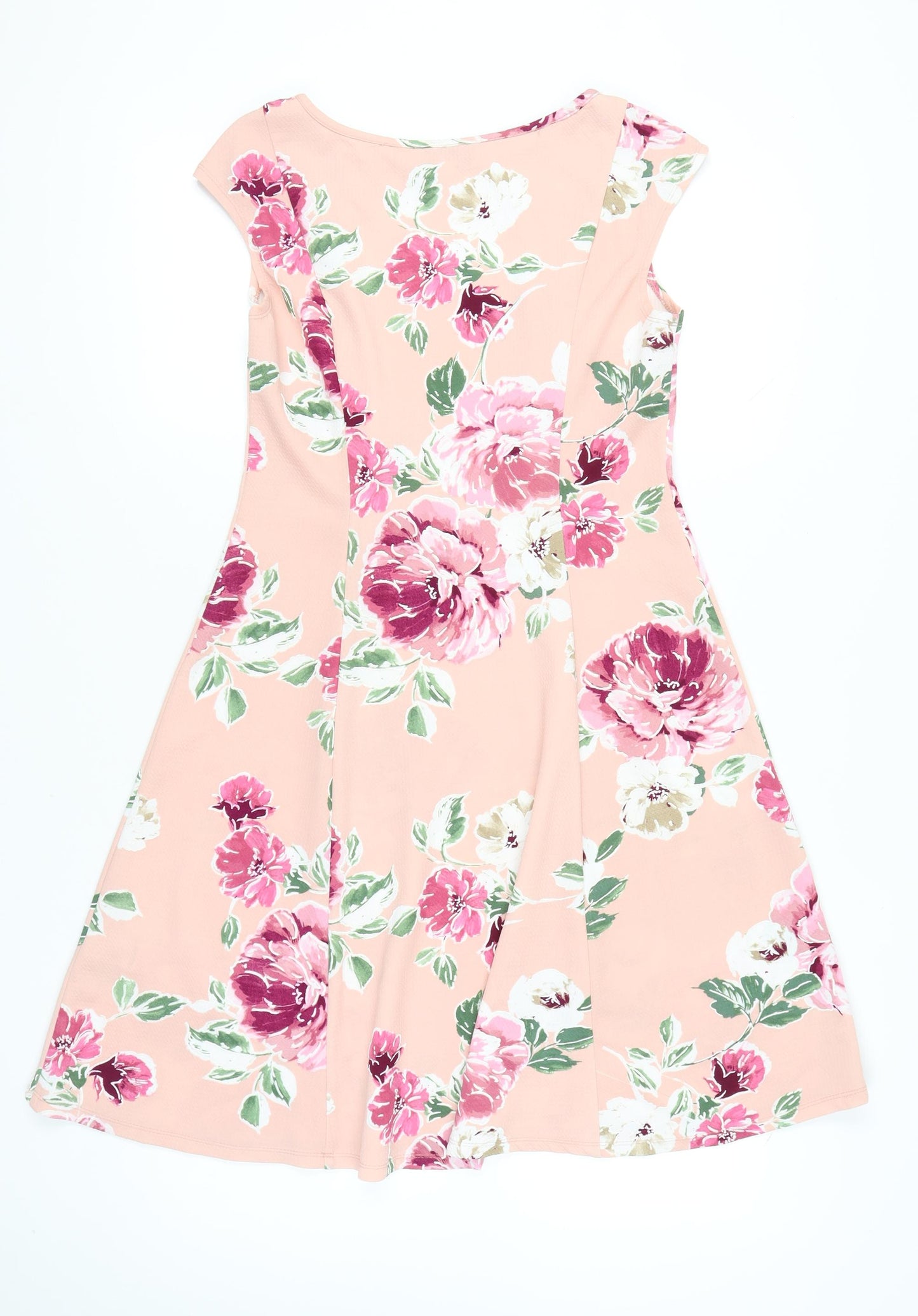 Ronni Nicole Womens Pink Floral Fit & Flare Dress Size 10