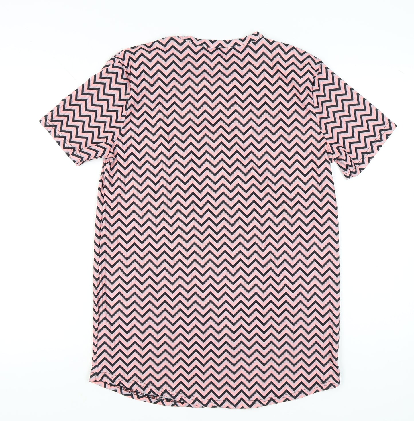 MAN Mens Pink Geometric Jersey T-Shirt Size S Regular Fit